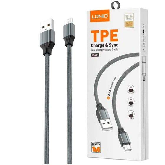 کابل تبدیل USB به USB-C  الدینیو مدل LS441 طول 1 متر