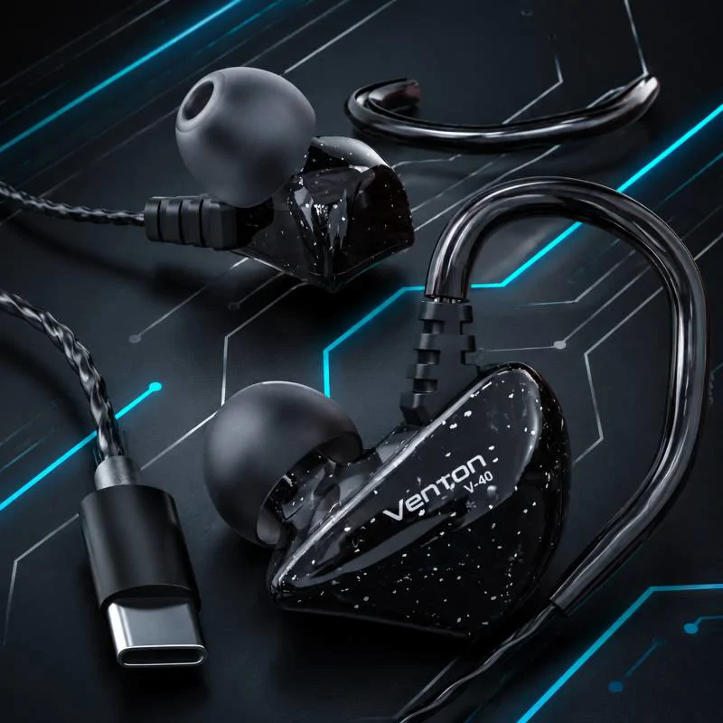 هدفون سیمی ونتون مدل V‑40 با اتصال Type‑C
